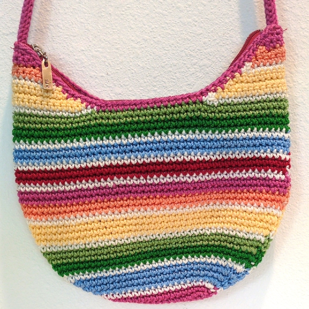 Colorful Striped Crochet Bag